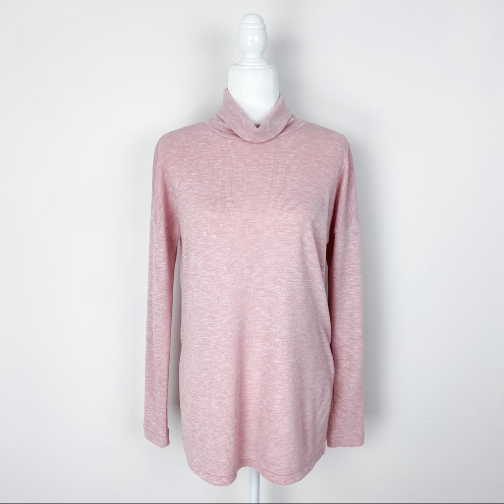 J. Crew Vintage Fleece Pink Size Small Turtleneck Long Sleeve Sweater